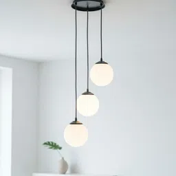 nevika Nevikaa White & Black Spherical Shaped Glass Chandelier Pendant Ceiling Lamp Surface Ceiling Light Ceiling Lamp image 4