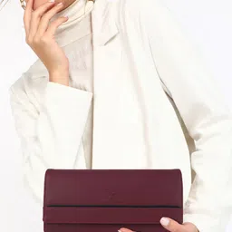 yessbenza Casual, Party, Formal, Sports MaroonClutch- Regular Size image 4