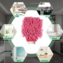 coral india Microfiber Vehicle Washing Hand Glove image 2