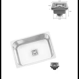 rakrish 16 × 18 × 8 kitchen sink Glossy Finish 1.0 mm 302 grade with heavy drain 16 × 18 × 8 kitchen sink Glossy Finish 1.0 mm 302 grade with heavy drain Vessel Sink-picture-32