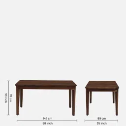 woodsworth from pepperfry Gistel Sheesham Wood 6 Seater Dining Set In Scratch Resistant Provincial Teak Finish With Bench image 3