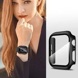 DPJ Tempered Glass Guard for Tempered Glass Screen Protector Compatible with Apple Watch 42mm Series 3 Series 2 Series 1 Edge-to-Edge 360 Degree Smart Defense - Black Matte, Apple Watch 3 / Apple Watch 2 / Apple Watch 1 Series | Apple Watch Screen (42mm)(Black) with Black Strap (Combo) (One Pcs Cover + One Pcs Strap) image 4