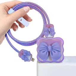 Mobile Mart 3D Bow Design Spiral Cover Cable Protector image 1