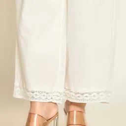 tafsim Women Straight Fit White Cotton Blend Trousers-picture-21