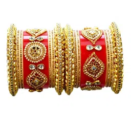 Zindura Set Of 2 Gold-Plated Stone-Studded Chuda Bangles image 2