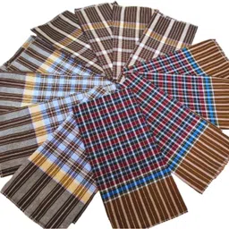 Muki 56x56 cm Pure Cotton Handkerchiefs Big Size Rumal Set for Men and Women ["Multicolor"] Handkerchief-image-3