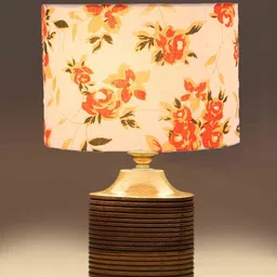 Multicolour Shade Table Lamp With Wood Base By New Era image 3