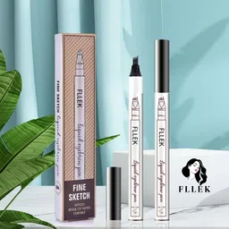 Eyebrow Liquid Pen Black,4 Micro-Fork Tip,Waterproof,Smudge-Proof & Long-Lasting-image-13