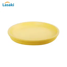 LASAKI 2 Pieces Yellow Round Ceramic Pot Trays image 5