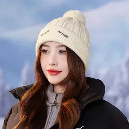 winity eyelid embroidery(soft warm cotton inside Korean style) winter cap for women Woven Knitted Beanie-picture-31