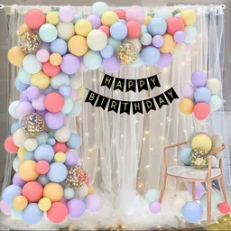 aniloons Adoring Pastel Balloons Decoration Kit - Net Curtain Decoration For Birthday-picture-23