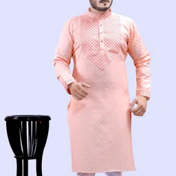 tibra collection Men Embroidered Cotton Blend Straight Kurta-picture-14