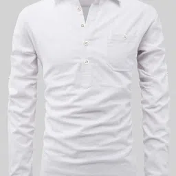 yugnik Men Solid Pure Cotton A-line Kurta image 3