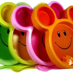 shubhkraft Birthday Return Gifts for Children Multicolor Cute Fancy micky Plates with Fork and Spoon for Girls / Boys - Pack of 4 Dinner Plate-picture-16