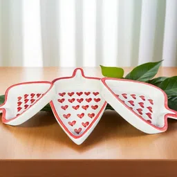 Deep 3 Small Leaf-Shaped Plates | Perfect for Serving Sweets,Cookies & Snacks Tray-image-29