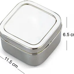 prateek kitchenware Mirror Finish Stainless Steel Portion Control Food Container/Lunch Box/Tiffin (300 ml) Pack of (6) 6 Containers Lunch Box image 4