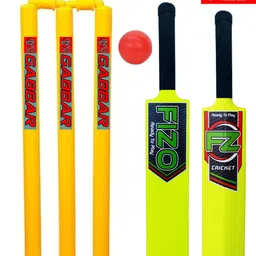 fizo PVC Cricket Kit Kids Below 8 Plastic Bat Size 3, Wickets 24'', Bails, Ball, Base Cricket Kit-picture-19