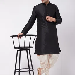 VASTRAMAY Solid Men Dhoti image 5