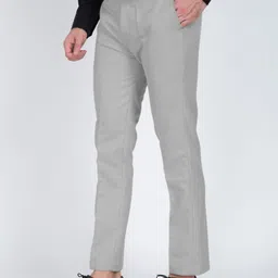 cyphus Men Regular Fit Grey Cotton Blend Trousers image 3