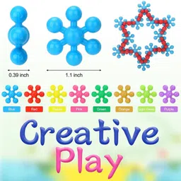 knyuc mart 100 pc star Shape Interlocking Building Blocks Toys Creativity for Kids image 5