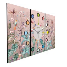olive tree Mariana Multicolour Engineered Wood Wall Clock image 3