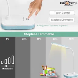 pick ur needs Rechargeable Study Table LED Desk Lamp Touch with 3500mAh Lithium Battery Study Lamp image 3