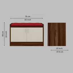specialitypanels Ella Shoe Cabinets Aisan Walnut Finish With Seating image 2