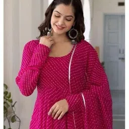 vanray fashion Georgette Stitched Anarkali Gown image 3