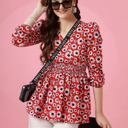 sheetal associates Casual Puff Sleeves Floral Print Women Multicolor Top-picture-12