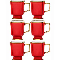 roxx Porcelain Coffee/Tea Gold Design Mug Set of 6pcs image 3