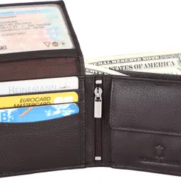 skinbull Men Casual, Evening/Party, Formal, Trendy Brown Genuine Leather RFID Wallet image 4