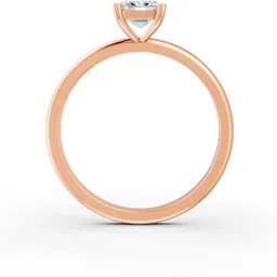 forever jewels 2Ct Emerald Cut Moissanite Women 4 Prong Solitaire Ring 14K Rose Gold Plated Sterling Silver Moissanite Gold Plated Ring image 2