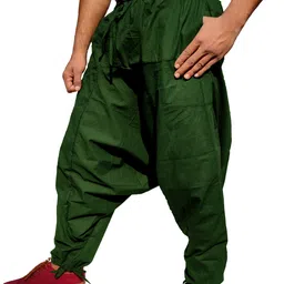 whitewhale Solid Cotton Men Harem Pants image 3