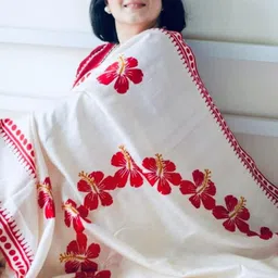 roy saree center Floral Print, Printed Handloom Pure Cotton Saree image 2