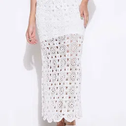 icw Women Floral Print Flared Beige Skirt image 3