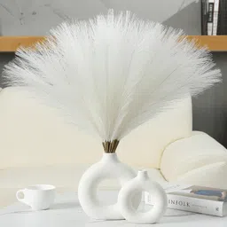 curated cart Pampas Grass For Decoration White Dried Sticks Artificial Flower-picture-25