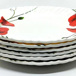 laserbot (SIZE-6.3" INCH) ROSE TEA Saucers, Servicing Cookies, Snacks, Fruits,Coffee Quarter Plate image 3