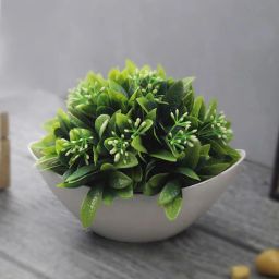 foliyaj Plastic Green Pink Leaves & Flowers With Pot Artificial Plants-picture-7