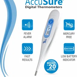 AccuSure Combo Pack of 3 Waterproof Non Mercury MT-32 Digital Thermometer for Kids Adults & Babies Thermometer image 2