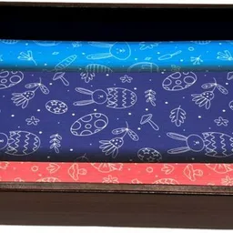 Wooden tray set of 1 with UV print|Serving Tray|Multipurpose Tray|AHS-T1820_N Tray-image-57