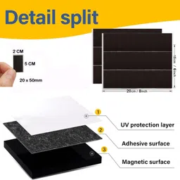 sellerflor Rectangle Magnets Magnetic Tape Strip Fridge Magnet, Multipurpose Office Magnets, Photo Gallery Magnets Pack of 1 image 2