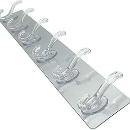 eshopy Coat Rack Wall Mount with 6 Hooks, Adhesive Wall Hook for Hanging Coat Towel Door Hanger-picture-11