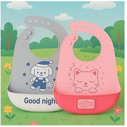 badal kids Silicone Baby Bibs with Food Pocket | Set of 2 | Waterproof, Adjustable BPA Free-picture-10