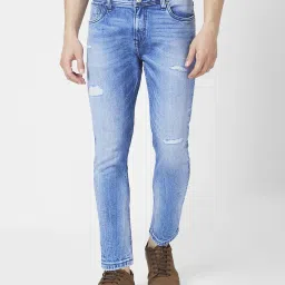 spykar Men Heavily Washed & Distressed Tapered Fit Jeans image 1