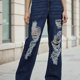 Shein Full Length Heavy Distressed Boyfriend Jeans-picture-32