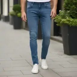 Shein Full Length Fly With Button Closure Mid Wash Jeans-picture-29