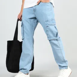 Shein Ankle Length Fly With Button Closure Cargo Jeans image 1