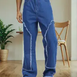 Shein Full Length Fray Detail Carpenter Style Jeans-picture-17