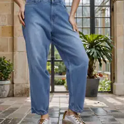 Shein Ankle Length Fixed Waist Mid Wash Jeans-picture-52