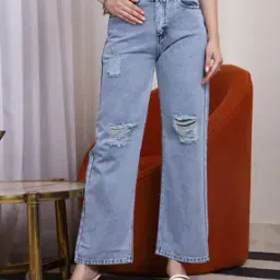 Shein Full Length Fly With Button Closure Distressed Jeans-picture-30